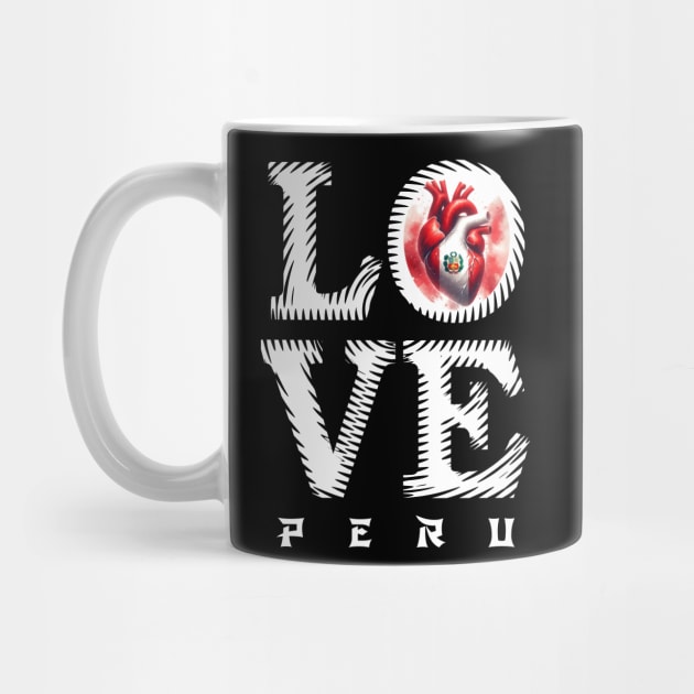 I Love Peru Heart Flag by Sambastyles